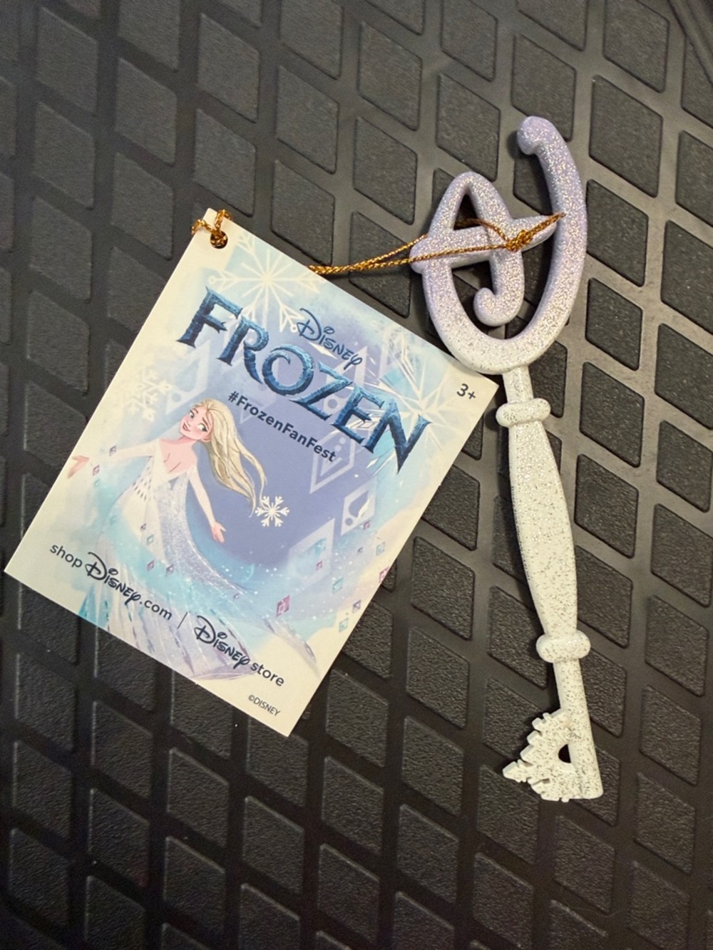 Disney Frozen Glitter Key Ornament - Silver/Lavender Ombre